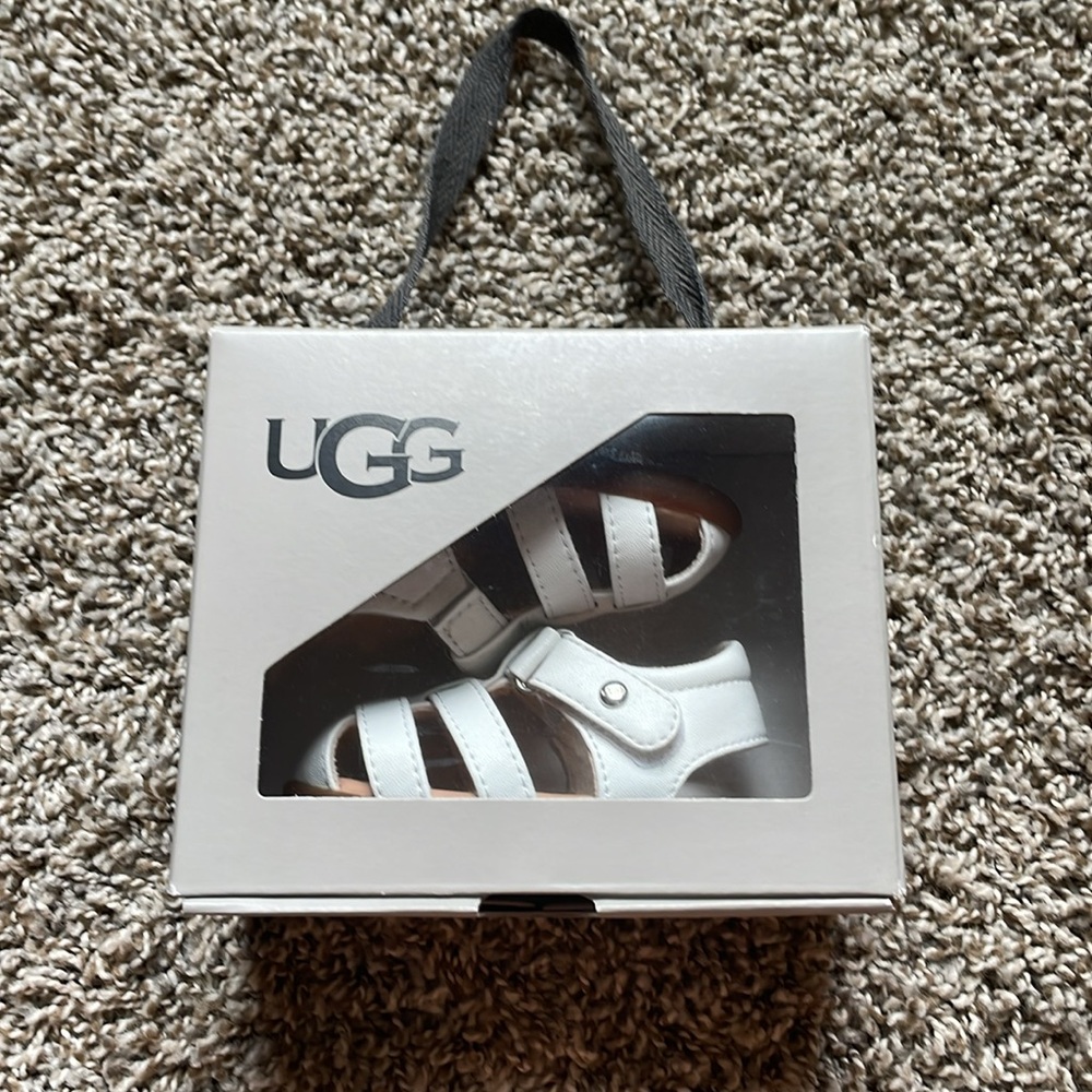Like New Baby Girl Ugg White Sandals. Size 2/3.